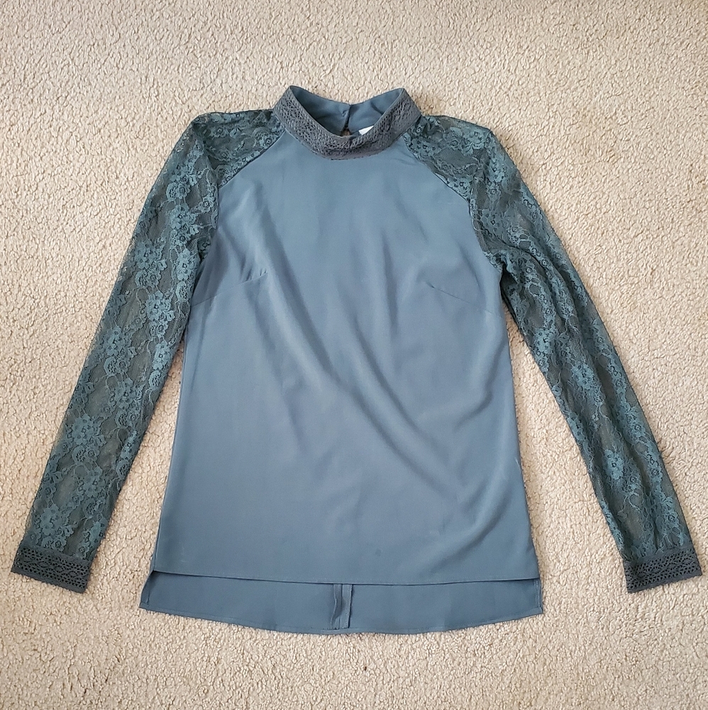 Object Sage Green Lace Blouse Size 34/US Small